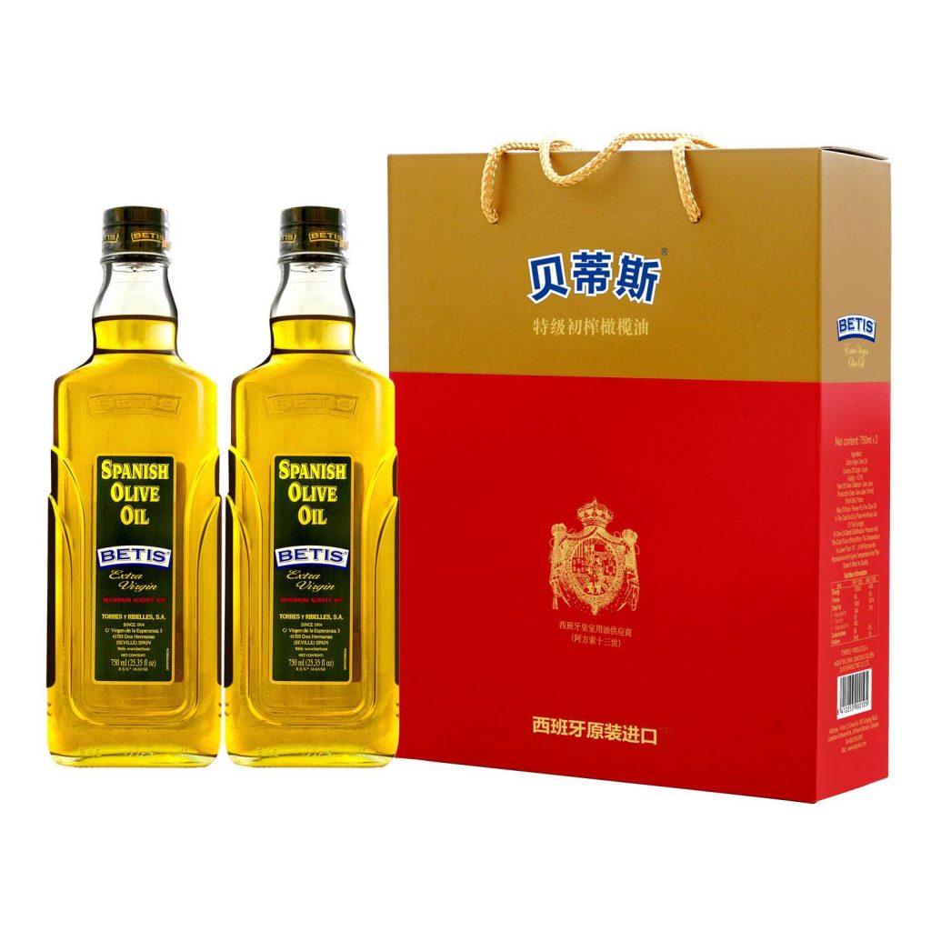 西班牙进口BETIS贝蒂斯特级初榨橄榄油750ml*2瓶礼盒，郑州贝蒂斯橄榄油总代理
